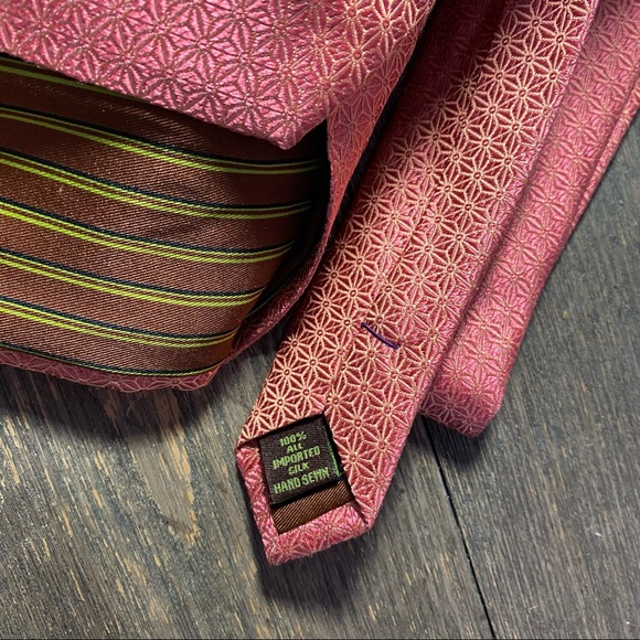 BCBG / Altitude pure silk tie pink and reddish - Picture 5 of 7